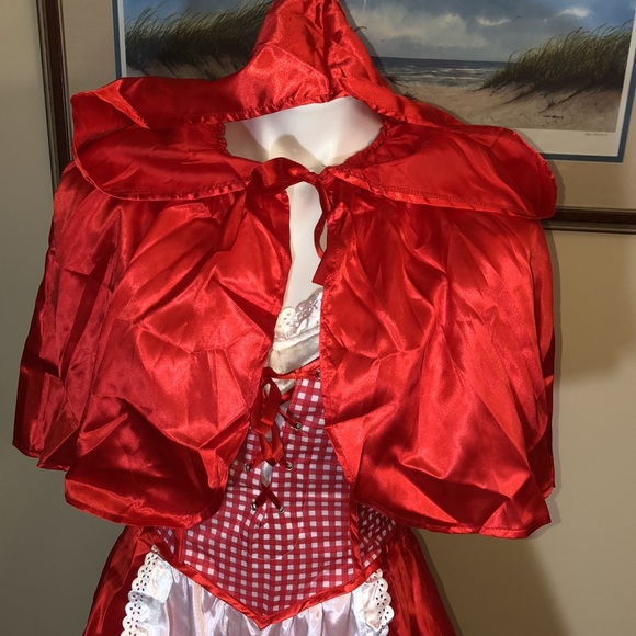 Costume RED RIDING HOOD Sexy Dress With Cape Adult Size Medium 6-8 - Picture 3 of 16